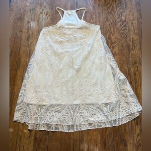Romantic Sexy Spaghetti Strap Cream Lace Coquette Boho Euro Summer Dress M